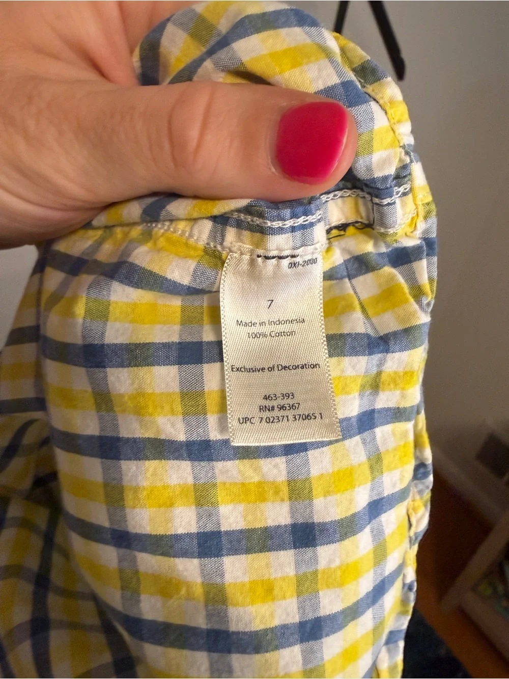 OshKosh B'gosh Yellow & Blue Plaid Cotton Button-Down